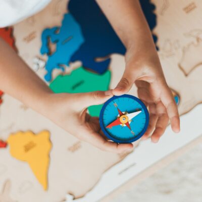 World Map Puzzle for Kids Nursery Decor Wooden Montessori Board Handmade Toddler Toys Educational Toy 1 2 3 Year Old Baby Easter Gifts