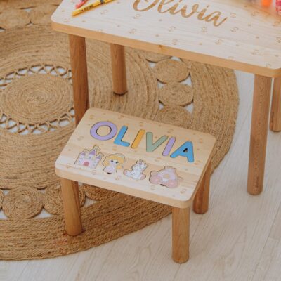 Wooden Step Stool for Kids Toddler Step Stool with Name Toddler Helper Engraved Step Stool Baptism Girl Gift First Birthday Easter Gifts