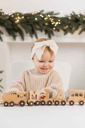 Personalized Letters Train, Toddler Wooden Toy, 1st Birthday Boy, Baby Shower, Baptism Gift, Newborn Keepsake Gift, Nursery Decor