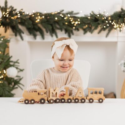 Personalized Letters Train, Toddler Wooden Toy, 1st Birthday Boy, Baby Shower, Baptism Gift, Newborn Keepsake Gift, Nursery Decor