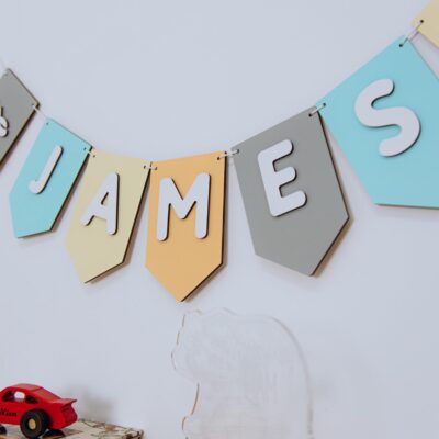Personalized Name Nursery Garland Perfect Gift for Baby’s Christening Baby Shower First Birthday Wall Decoration Banner Custom Name Banner