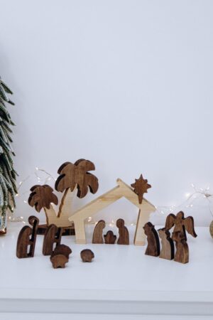 Wooden Nativity Scene Set Christmas Decoration Manger Scene Holiday Home Decor Nativity Figurines Reusable Rustic Decor Christmas Gifts