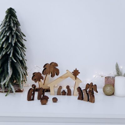 Wooden Nativity Scene Set Christmas Decoration Manger Scene Holiday Home Decor Nativity Figurines Reusable Rustic Decor Christmas Gifts
