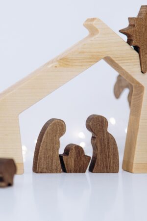 Wooden Nativity Ornament Kids Christmas Decorations Nativity Figurines Waldorf Wooden Toys Christmas Gifts Stocking Stuffers Advent Calendar
