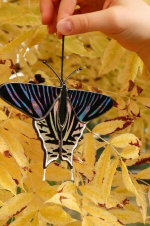 Urania leilus butterfly suncatcher, stained glass window hangings, unique Christmas ornaments, handmade gift, holiday home decor, garden art