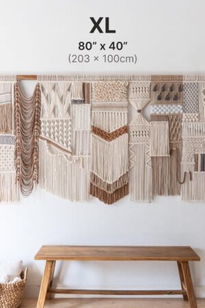 Extra Large Macrame Wall Hanging, Natural Wall Art Tapestry, Mid-Century Wall Decor, Brown Wall Decor, Textured Textile Wall Decor