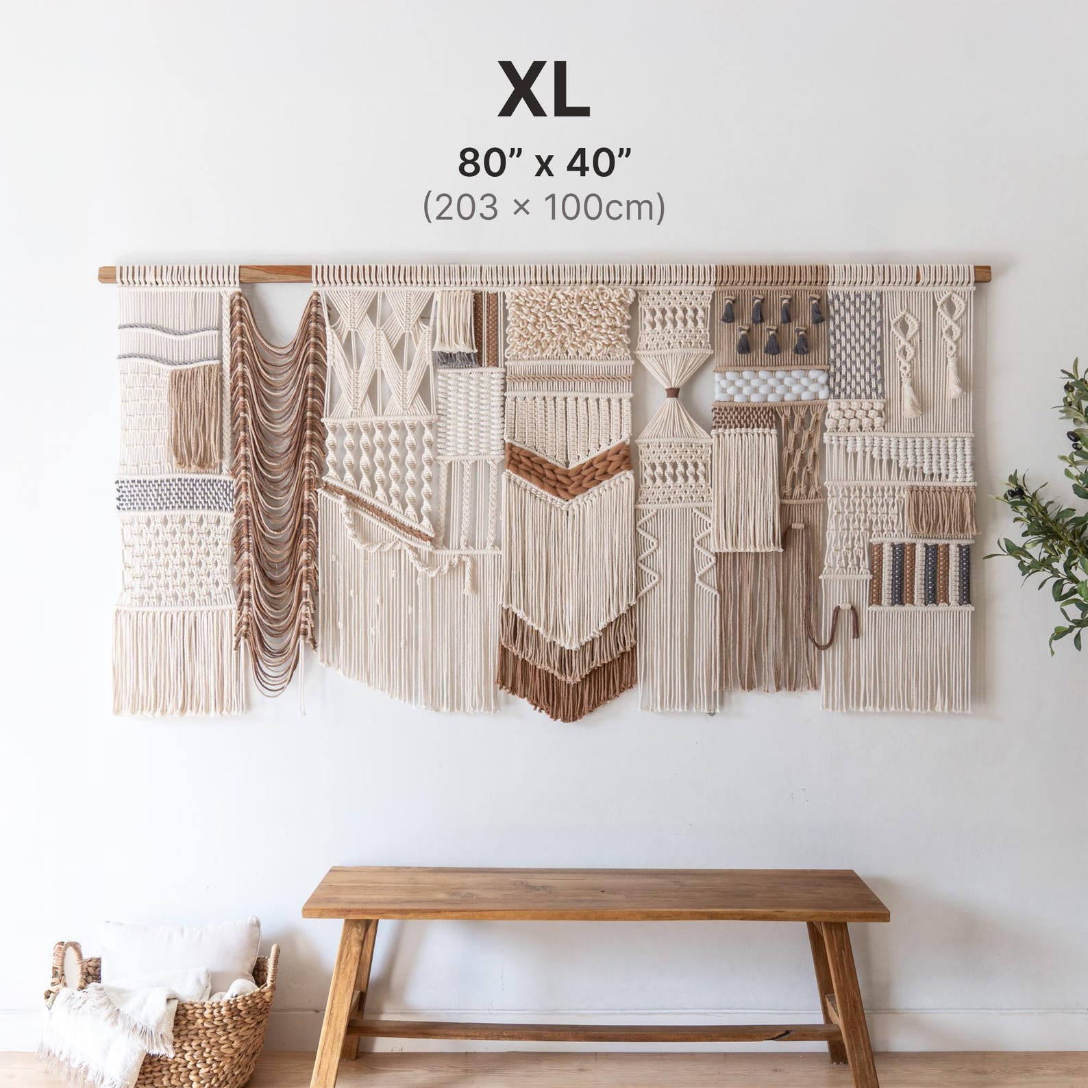 Macrame Wall Hanging, Large Macrame Tapestry, Handmade Wall Hanging, Japandi Wall Art, Woven Tapestry Wall Hanging, Living Room Wall Decor 1 Macrame Wall Hanging, Large Macrame Tapestry, Handmade Wall Hanging, Japandi Wall Art, Woven Tapestry Wall Hanging, Living Room Wall Decor