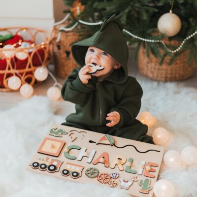 Wooden Pastel Busy Board Montessori Busy Activity Board Educational Personalized Toy Baby Shower Gift Easter Gifts for Kids Toddler Gifts