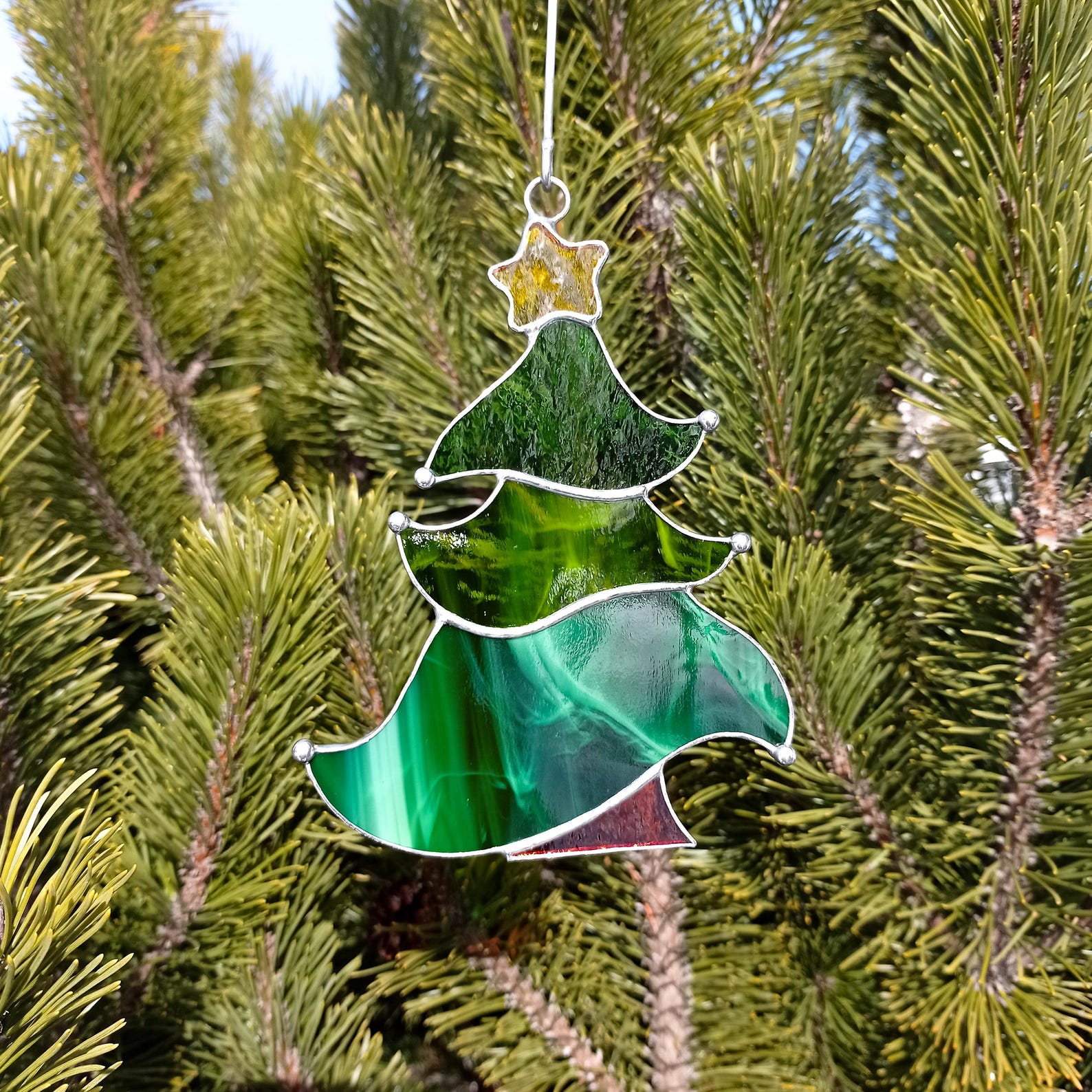 Christmas tree suncatcher, stained glass window hangings, Christmas ornament, holiday home decor, handmade gift, winter decoration, wall art 1 Christmas tree suncatcher, stained glass window hangings, Christmas ornament, holiday home decor, handmade gift, winter decoration, wall art