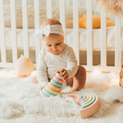 Montessori Stacking Rainbow Toy Personalized Gifts For Toddlers Wooden Toys 1 Year Old First Birthday Boy Gift Christmas Gift For Nephew