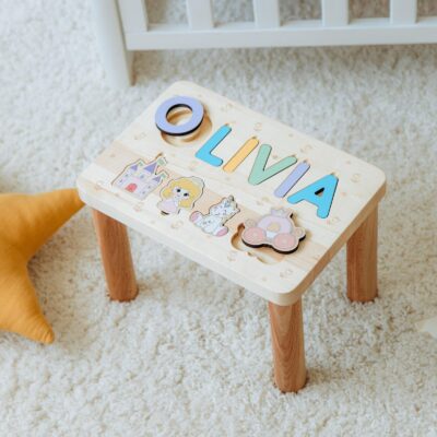 Perfect Gift for Birthday Wooden Name Step Stool Personalized Toddler Helper Baby Boy Gift 1 2 3 Year Old Handmade Toys Easter Gifts