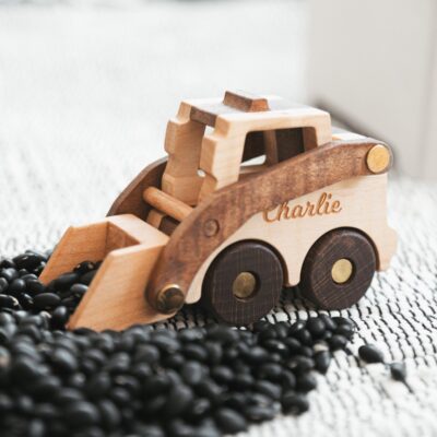 Eco-friendly Construction Vehicles for Boys Montessori Wooden Excavator Push Toy Truck Kids Pretend Play Toys Personalized Birthday Boy Gift