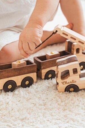 Montessori Construction Vehicles Wooden Sensory Toy Choose Your Personalized Car Birthday Boy Gift Handmade Toys Easter Decoration