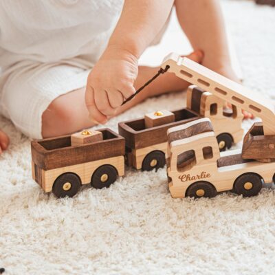 Montessori Construction Vehicles Wooden Sensory Toy Choose Your Personalized Car Birthday Boy Gift Handmade Toys Easter Decoration