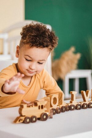 Personalized Letter Train Baby Room Decoration Wooden Train Name With Magnets Custom Birthday Gift Handmade Toys First Easter Gifts