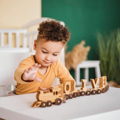 Personalized Letter Train Baby Room Decoration Wooden Train Name With Magnets Custom Birthday Gift Handmade Toys First Easter Gifts