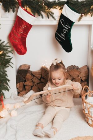 Custom Montessori Bow And Arrows Hunting Outdoor Game Easter Gifts For Kids Handmade Toys Stocking Stuffers Boy Nursery Decor