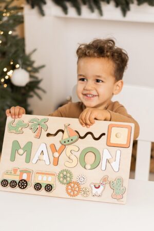 Baby Boss Busy Board Personalized Name Puzzle One Year Old Toy 1st Birthday Boy Nursery Decor Montessori Toys For Toddlers Easter Gifts
