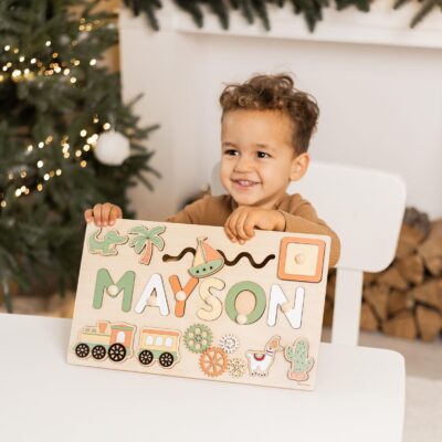 Baby Boss Busy Board Personalized Name Puzzle One Year Old Toy 1st Birthday Boy Nursery Decor Montessori Toys For Toddlers Easter Gifts