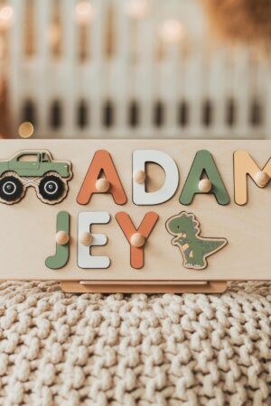 Best Personalized Wooden Gift for Kids Montessori Name Puzzle For Girls First Easter Gift Nursery Name Sign Handmade Wooden Toys