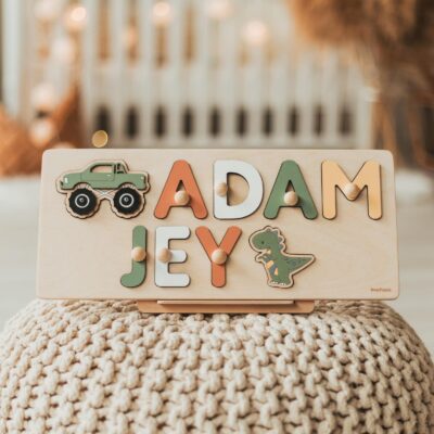 Best Personalized Wooden Gift for Kids Montessori Name Puzzle For Girls First Easter Gift Nursery Name Sign Handmade Wooden Toys