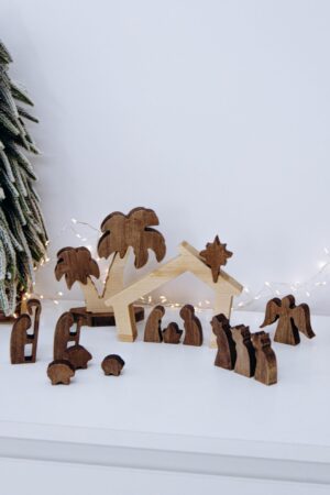 Pre-Christmas Sale! Nativity Figurines Set Holiday Home Decor Handmade Toys Wooden Nativity Ornament  Christmas Story Birth of Jesus