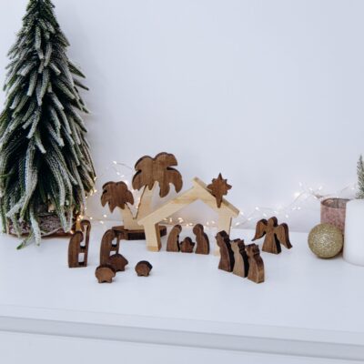 Pre-Christmas Sale! Nativity Figurines Set Holiday Home Decor Handmade Toys Wooden Nativity Ornament  Christmas Story Birth of Jesus