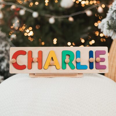 Dinosaur Wooden Name Puzzle Custom Name Puzzle with Stand Baby Boy Gift Personalized  Handmade Toys Easter Gifts for Kids Montessori Toys
