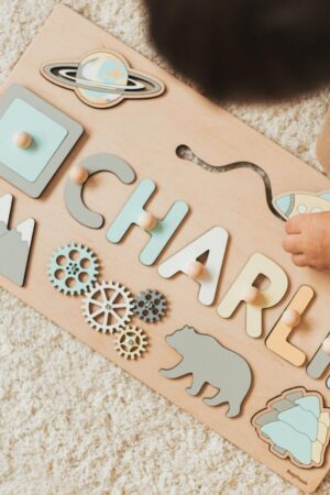 Busy Board for Toddler Wooden Sensory Board Personalized Cute Board with Name Educational Toys 1st Birthday Baby Girl Gift Easter Gifts
