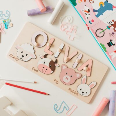 Animals Personalized Busy Board Puzzles for Learning and Play Montessori Toddler Toys Unique Birthday Baby Gift Custom Easter Gifts