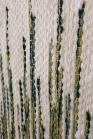 Wool Wall Tapestry - Large Boho Decor - Textile Art - Green Wool Wall Hanging - Modern Fiber Art - Wall Decor - Minimalist Woven Tapestry