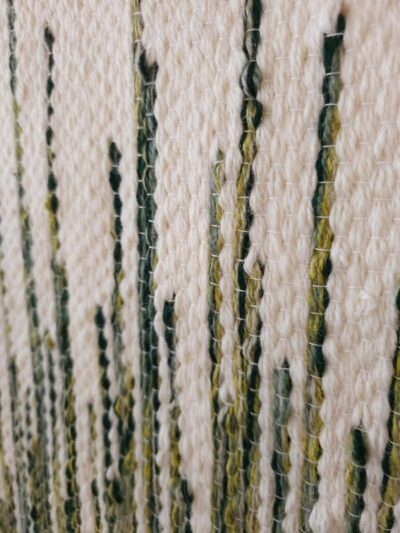 Wool Wall Tapestry - Large Boho Decor - Textile Art - Green Wool Wall Hanging - Modern Fiber Art - Wall Decor - Minimalist Woven Tapestry