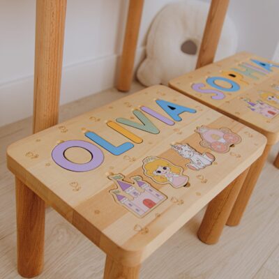 Custom Christmas Gifts For Kids Toddler Boy Step Stool Nursery Decor 1 2 3 Years Old Personalized Name Puzzle Montessori Helper Eco Friendly