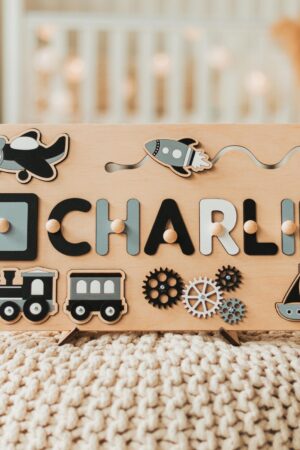 Montessori Busy Board Name Puzzle for Toddlers Girl Nursery Decor Baby Shower Gift Newborn Baby Toys Easter Gifts Unique Birthday Gift