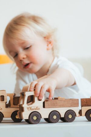 Montessori Construction Truck Car Sensory Toys For Kids Personalized Birthday Gift Vehicles Wooden Toy Stocking Stuffers Kids Pretend Play