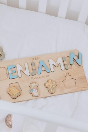 Baptism Baby Gift. Dedication Name Puzzle. Christening Gifts For Kids. Personalized Puzzle. First Christmas Gift. Customized Name Puzzle.