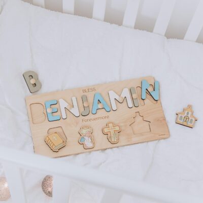 Baptism Baby Gift. Dedication Name Puzzle. Christening Gifts For Kids. Personalized Puzzle. First Christmas Gift. Customized Name Puzzle.
