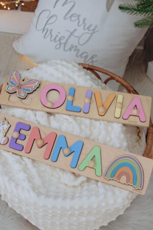 Personalized Name Puzzle Baby Birthday Wooden Toy Girl Nursery Decor First Easter Gift Montessori Toys For Toddlers Newborn Baby Toys