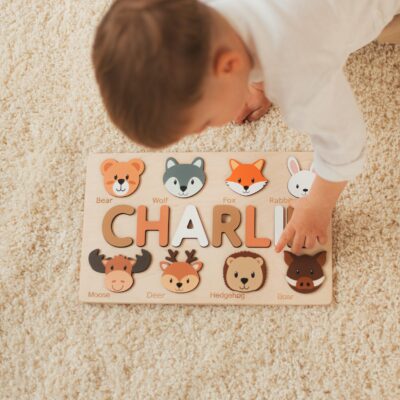 Best Christmas Gifts For Toddlers Name Puzzle With Animals First Birthday Gift Custom Baby Shower Gift Personalized Baby Wooden Kids Toys