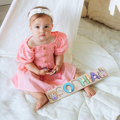 Name Puzzle For Toddlers, Montessori Toys,  Baby Boy Gift, Wooden Toys, Baby Shower Keepsake, Baptism Boy Personalized Gift, First Easter