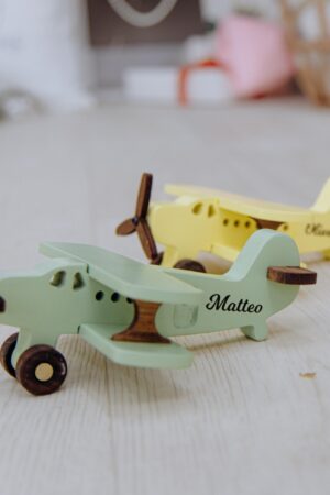 Personalized Wooden Planes Kids Pretend Play Sensory Toys For Toddlers Handmade Airplane Toys First Birthday Gift  Montessori Waldorf Toy