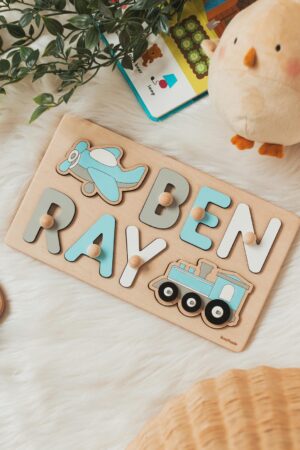 Personalized Pink Name Puzzle Cute Baby Girl Gift Custom Baby Shower Gift First Easter Gift Nursery Name Sign Easter Basket Stuffers