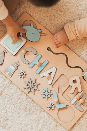 Personalized Wooden Busy Board 1st Birthday Gift Sensory Activity Wooden Toys First Easter Gift Montessori Toys Custom Puzzle Sensory Play