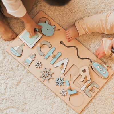 Personalized Wooden Busy Board 1st Birthday Gift Sensory Activity Wooden Toys First Easter Gift Montessori Toys Custom Puzzle Sensory Play