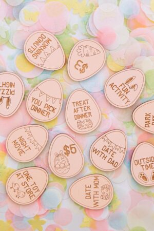 Easter Egg Hunt Tokens Set of 16 Easter Egg Basket Stuffers Fillers Tokens for Kids Easter Party Easter Gift for Girls Easter Hunting Games