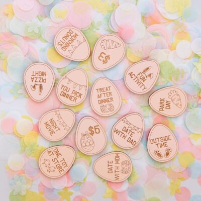Easter Egg Hunt Tokens Set of 16 Easter Egg Basket Stuffers Fillers Tokens for Kids Easter Party Easter Gift for Girls Easter Hunting Games